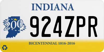 IN license plate 924ZPR