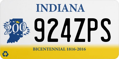 IN license plate 924ZPS