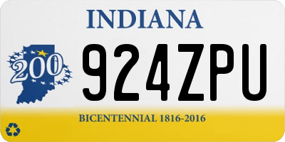IN license plate 924ZPU