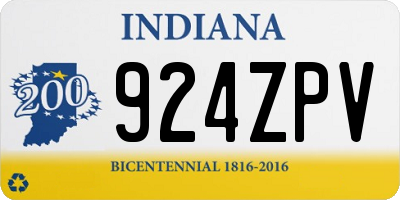 IN license plate 924ZPV