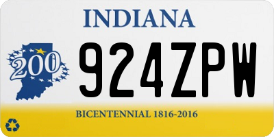 IN license plate 924ZPW