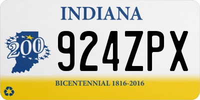 IN license plate 924ZPX