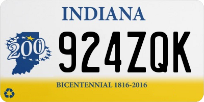 IN license plate 924ZQK