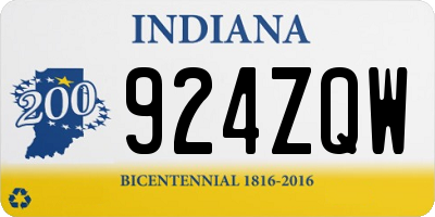 IN license plate 924ZQW