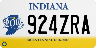 IN license plate 924ZRA