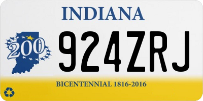 IN license plate 924ZRJ