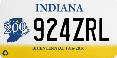 IN license plate 924ZRL