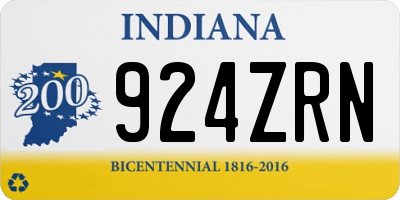 IN license plate 924ZRN