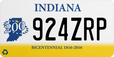 IN license plate 924ZRP