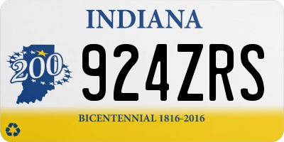 IN license plate 924ZRS