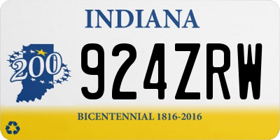 IN license plate 924ZRW