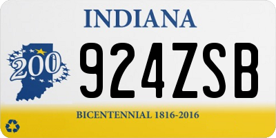 IN license plate 924ZSB