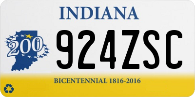 IN license plate 924ZSC