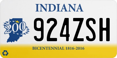 IN license plate 924ZSH