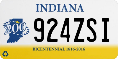 IN license plate 924ZSI