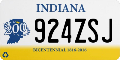 IN license plate 924ZSJ