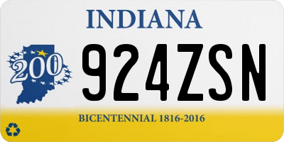 IN license plate 924ZSN