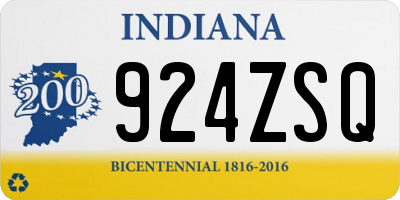 IN license plate 924ZSQ