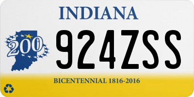 IN license plate 924ZSS