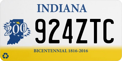 IN license plate 924ZTC