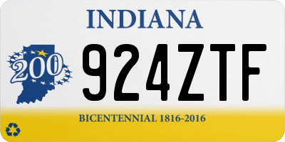 IN license plate 924ZTF