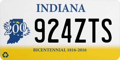 IN license plate 924ZTS