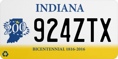 IN license plate 924ZTX