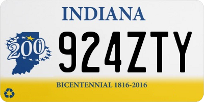 IN license plate 924ZTY