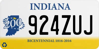 IN license plate 924ZUJ