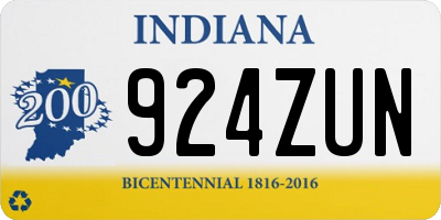 IN license plate 924ZUN