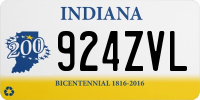 IN license plate 924ZVL