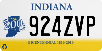 IN license plate 924ZVP