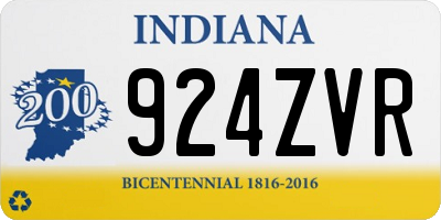 IN license plate 924ZVR