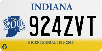 IN license plate 924ZVT
