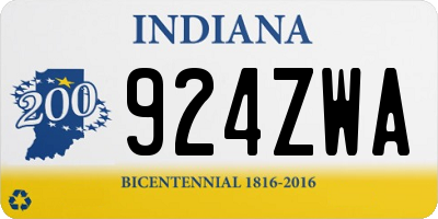 IN license plate 924ZWA