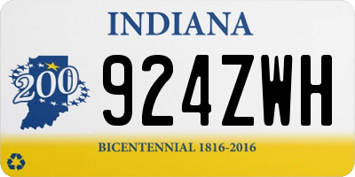 IN license plate 924ZWH