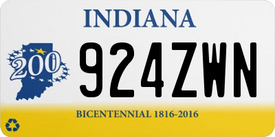 IN license plate 924ZWN