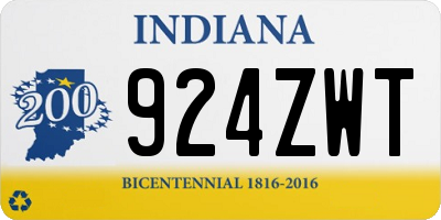 IN license plate 924ZWT