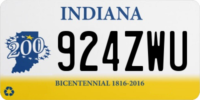 IN license plate 924ZWU