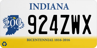 IN license plate 924ZWX