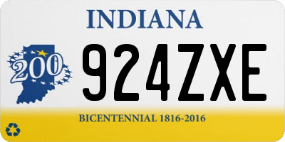 IN license plate 924ZXE