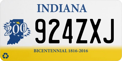 IN license plate 924ZXJ
