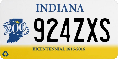 IN license plate 924ZXS