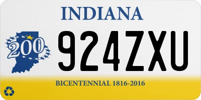 IN license plate 924ZXU