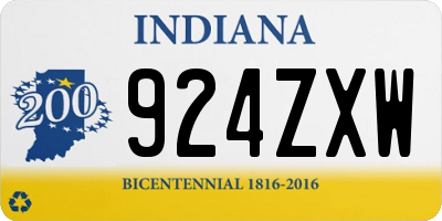 IN license plate 924ZXW