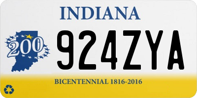IN license plate 924ZYA