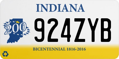 IN license plate 924ZYB