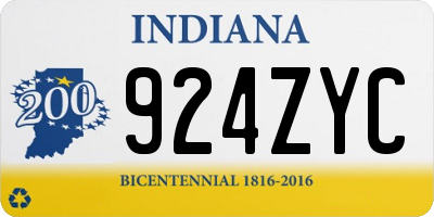 IN license plate 924ZYC