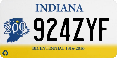 IN license plate 924ZYF