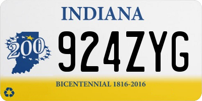 IN license plate 924ZYG